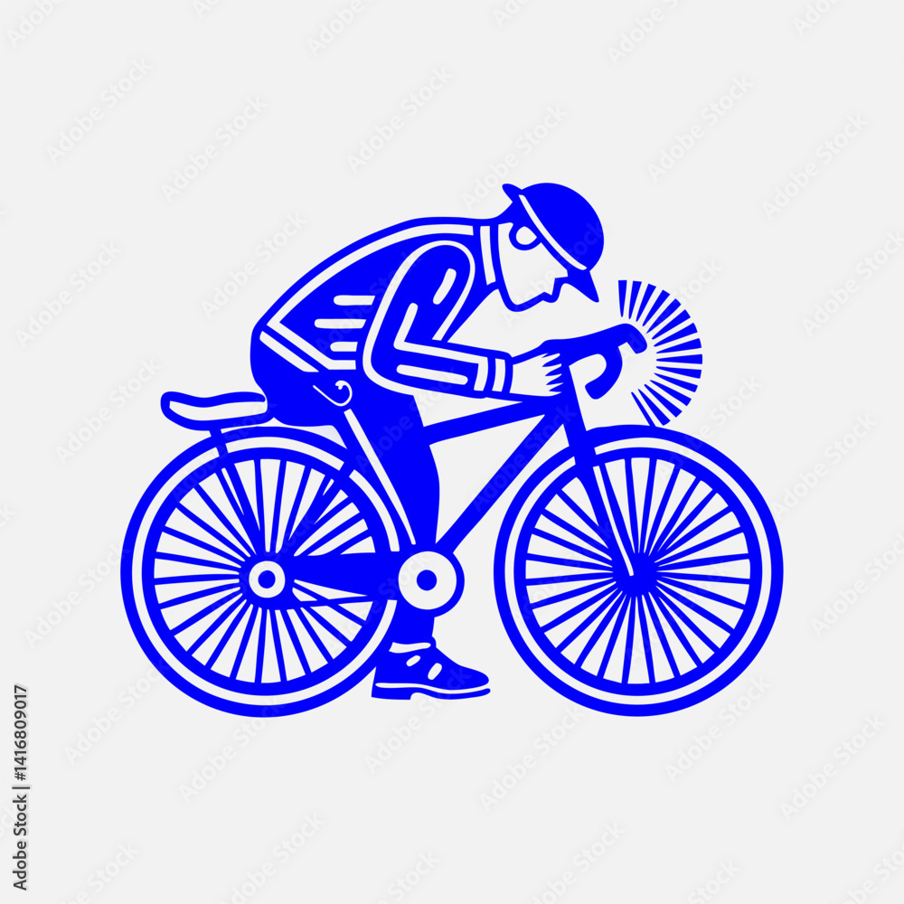 Fototapeta premium A flat-style vector illustration of a person fixing a bicycle.