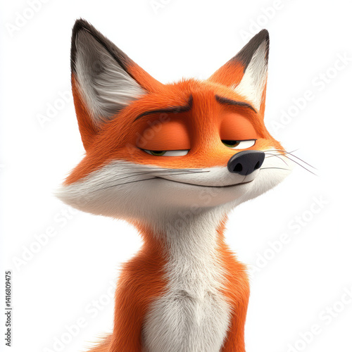 red fox isolated on white