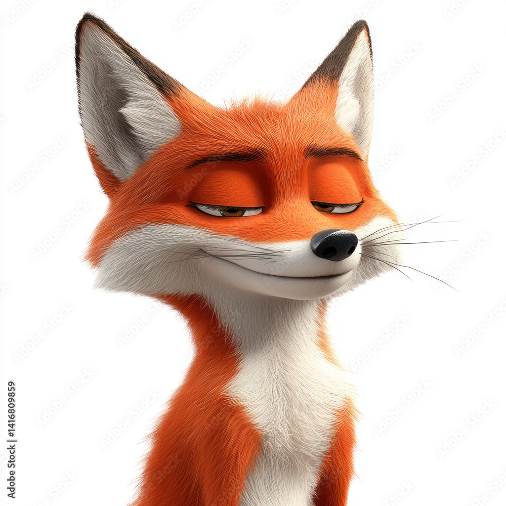 Fototapeta premium red fox isolated on white