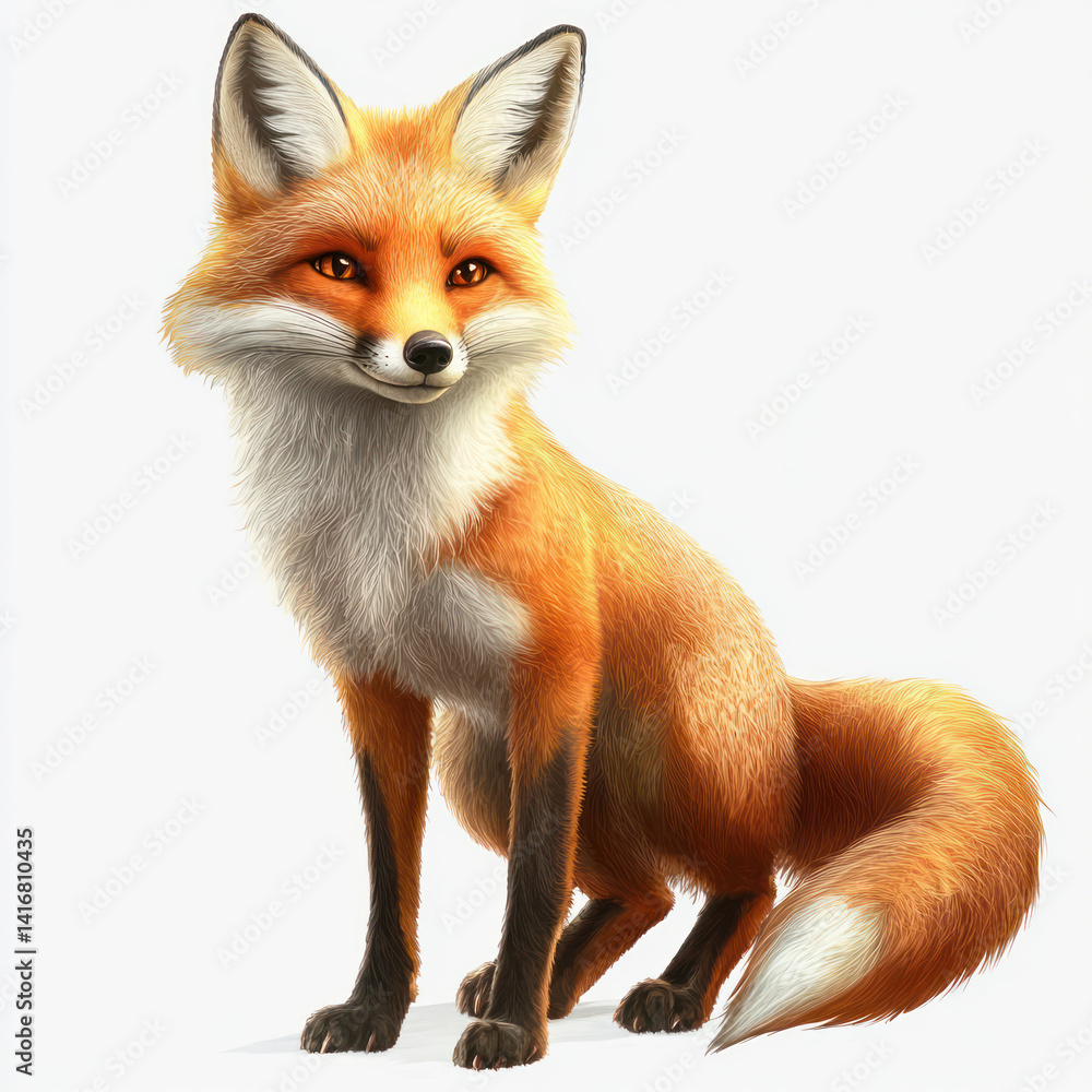 Obraz premium red fox isolated on white