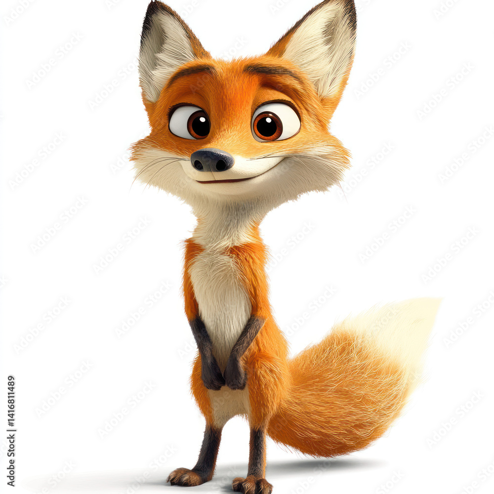 Fototapeta premium red fox isolated on white