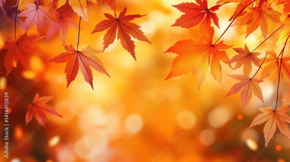 Autumn Maple Leaves with Bokeh Background Autumn Maple Leaves with Bokeh Background