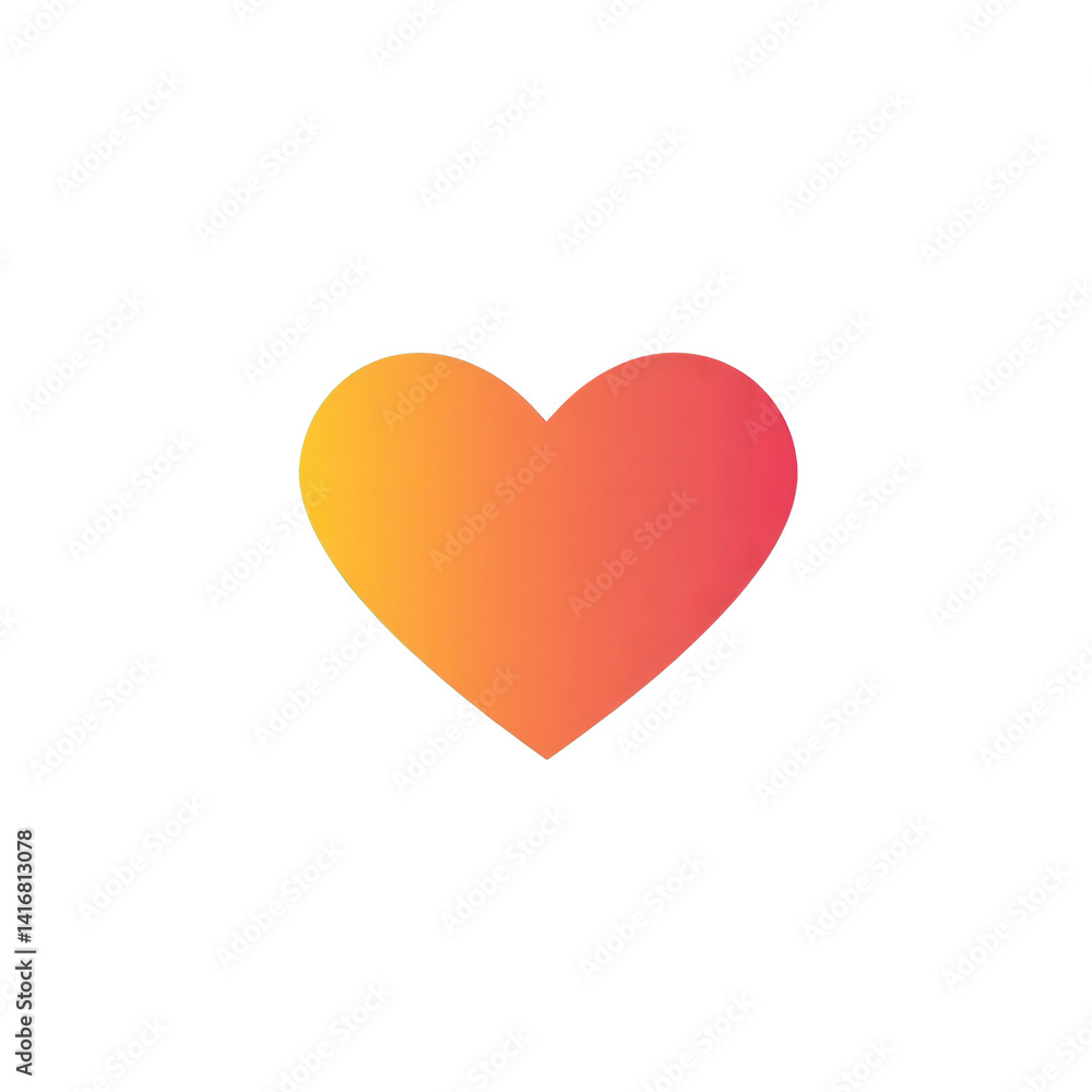 A vibrant heart shape with a gradient of yellow to pink colors, symbolizing love and affection, perfect for romantic or emotional themes , isolated on white or transparent png A vibrant heart shape with a gradient of yellow to pink colors, symbolizing love and affection, perfect for romantic or emotional themes , isolated on white or transparent png