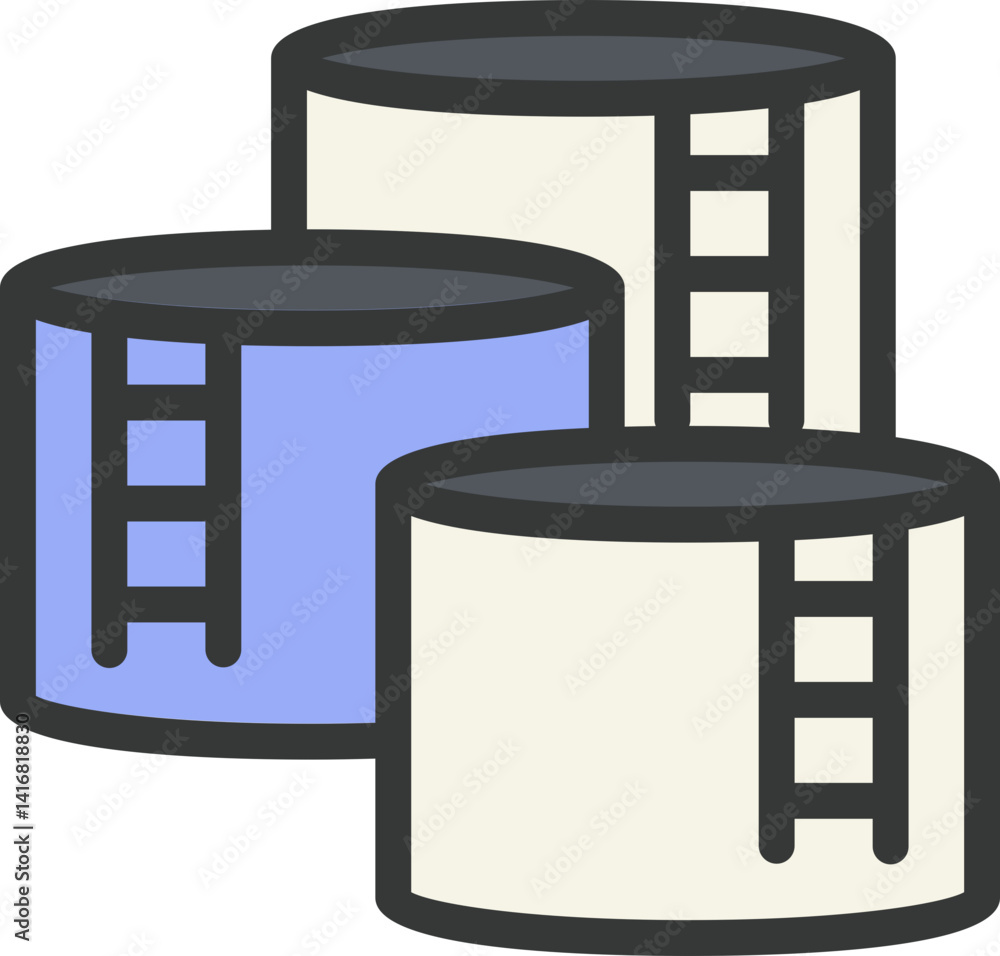 Fototapeta premium Oil Tanks Filled Line Icon