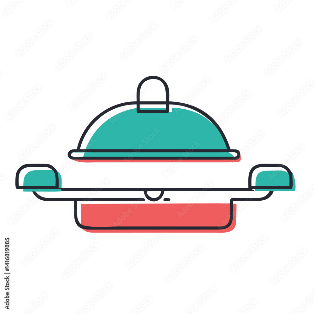 Fototapeta premium Colorful Serving Dish with Lid in Minimalist Style 