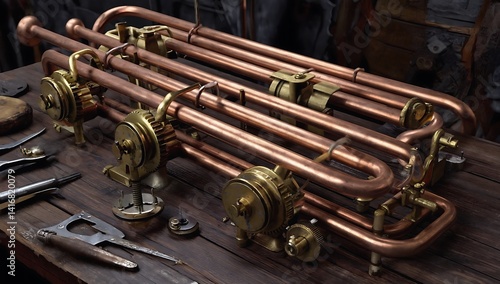Steampunk Copper and Brass Mechanism