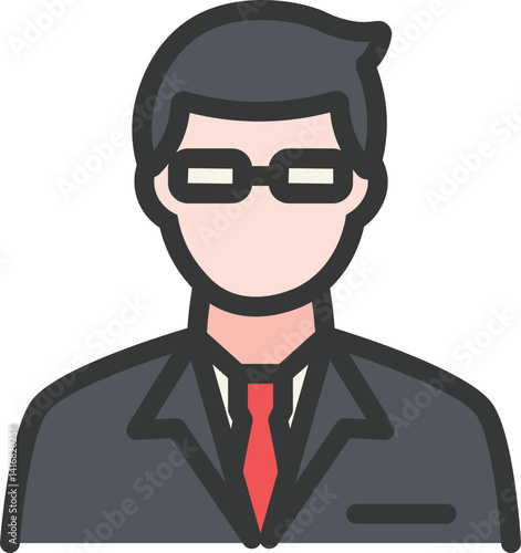 Male Scientist Filled Line Icon
