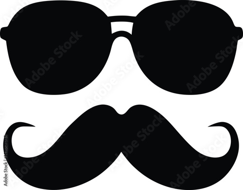 classic handlebar mustache sunglasses dad