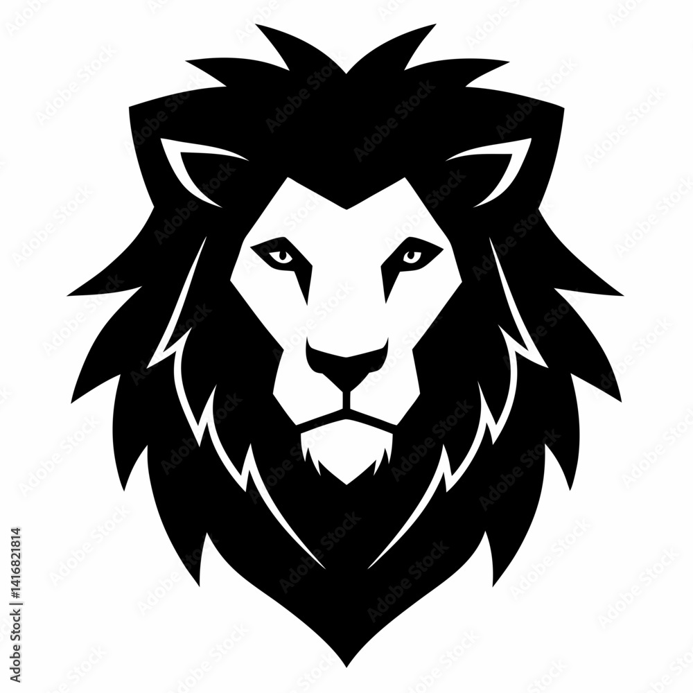 Obraz premium lion head vector illustration