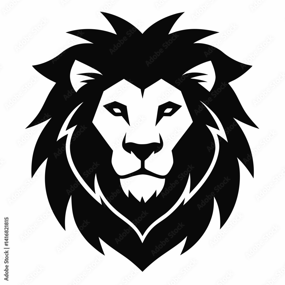 Obraz premium lion head vector illustration
