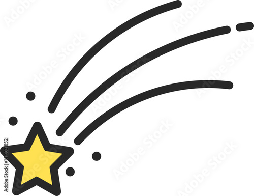 Falling Star Filled Line Icon