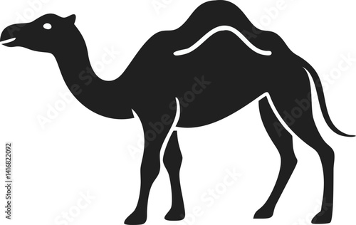 Dromedary Camel Silhouette: Minimalist Desert Icon