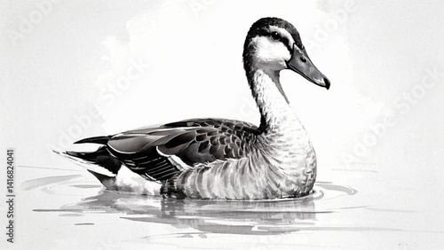 Ripple waddle duck isolated watercolor vector illustration svg 