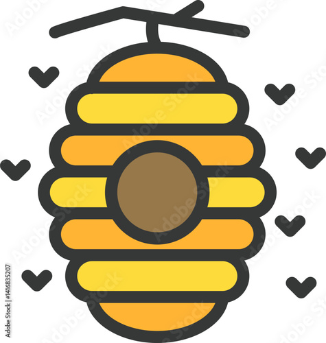 Beehive Filled Line Icon