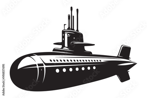 Advanced Submarine Illustration Vector File For Navy Design Projects