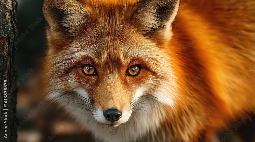 Fototapeta premium Close-up view of a red fox