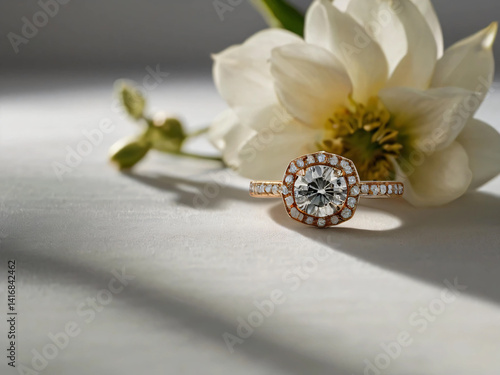 Wallpaper Mural A wedding ring with a sparkling diamond. Torontodigital.ca