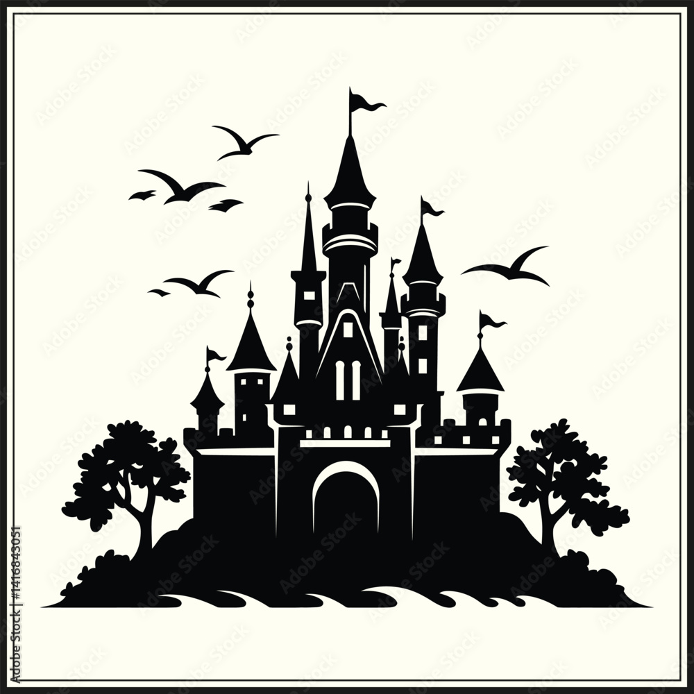 Obraz premium Castle Silhouette, Structure
