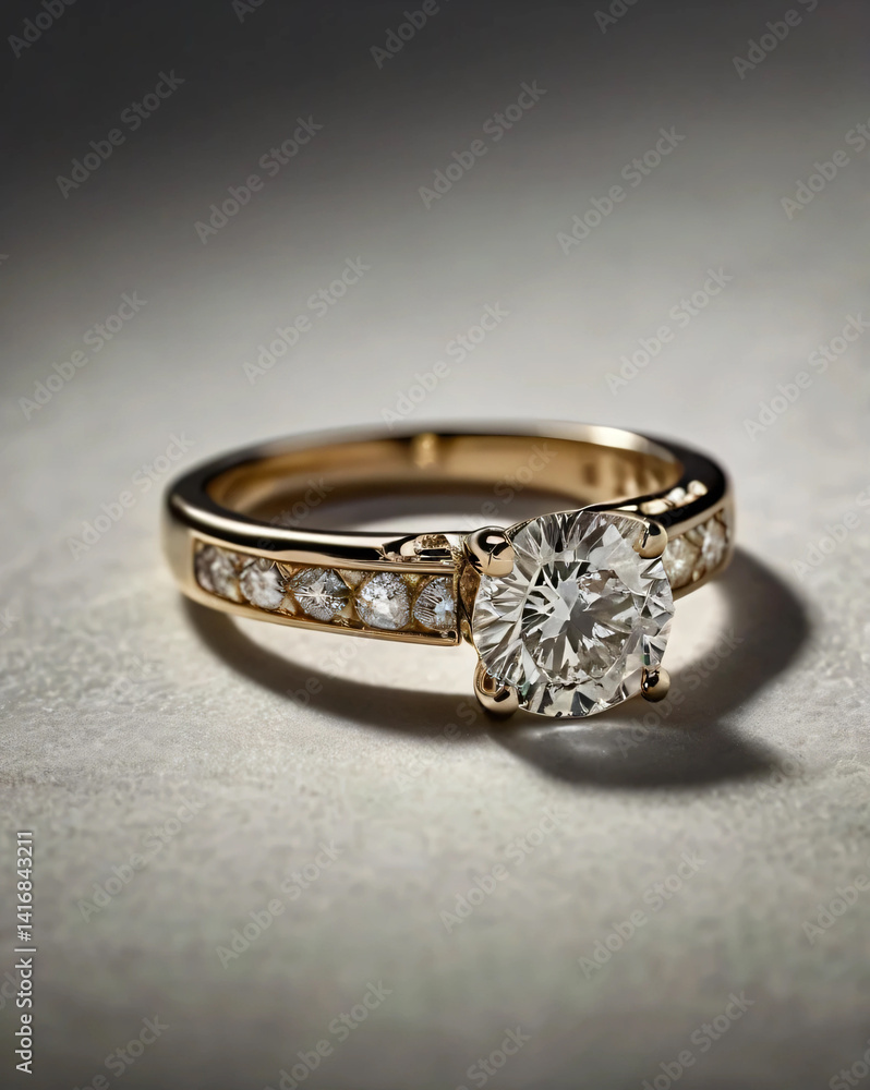A wedding ring with a sparkling diamond. A wedding ring with a sparkling diamond.