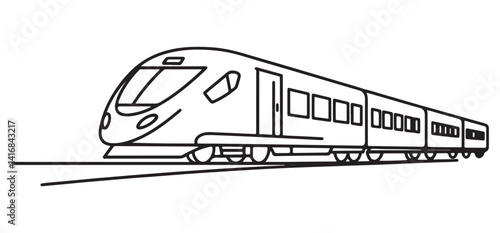 Streamlined High Speed Train Line Art Vector for Travel Enthusiasts