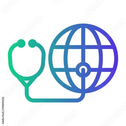world Line Gradient Icon