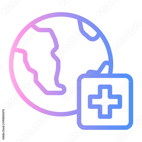 world Line Gradient Icon