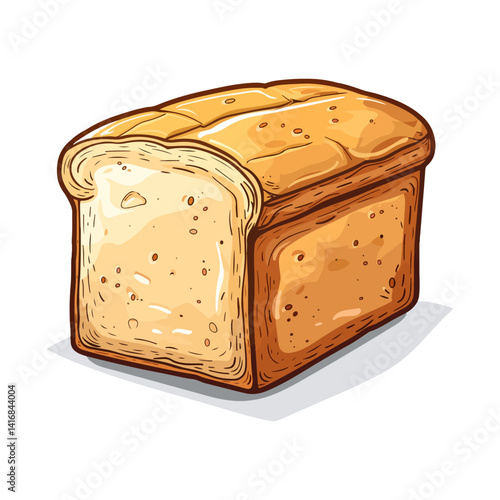 Delicious Crusty Loaf of Bread Freshly Baked Bread Illustration