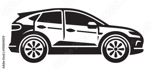 Crossover Vehicle Silhouette Vector Illustration for Automotive Design