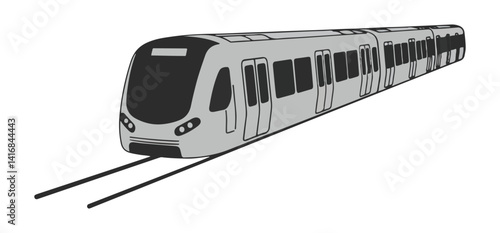 Modern subway train vector illustration for public transportation design