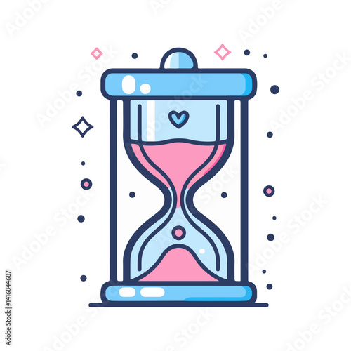 Elegant Hourglass Illustration Time, Love, and Passing Moments
