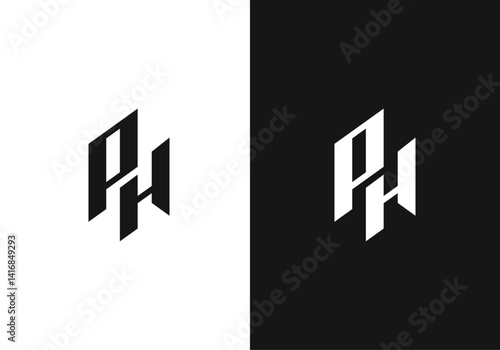 PH, HP initial letters monogram logo