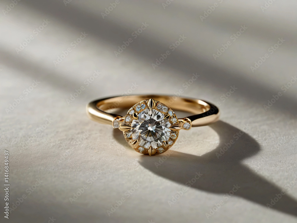 Wedding ring with a diamond that catches the light Wedding ring with a diamond that catches the light