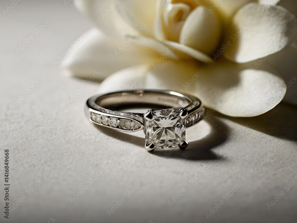 Wedding ring with a diamond that catches the light Wedding ring with a diamond that catches the light