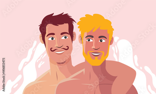 romantic gay couple showing affection and love. Perfect for LGBT pride month, equality, and celebrating same-sex relationships with warmth and tenderness