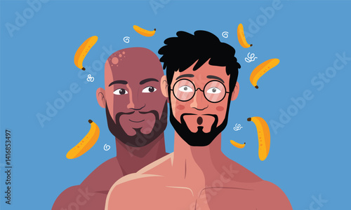 romantic gay couple showing affection and love. Perfect for LGBT pride month, equality, and celebrating same-sex relationships with warmth and tenderness