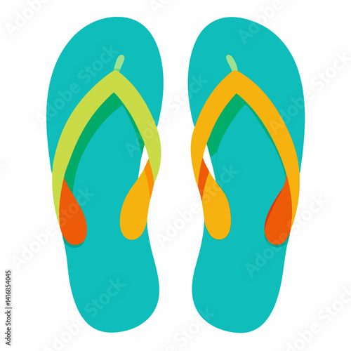 Vibrant summer flip flops vector design in AI format – perfect for microstock, print, or digital use. Fully editable and ready to go!