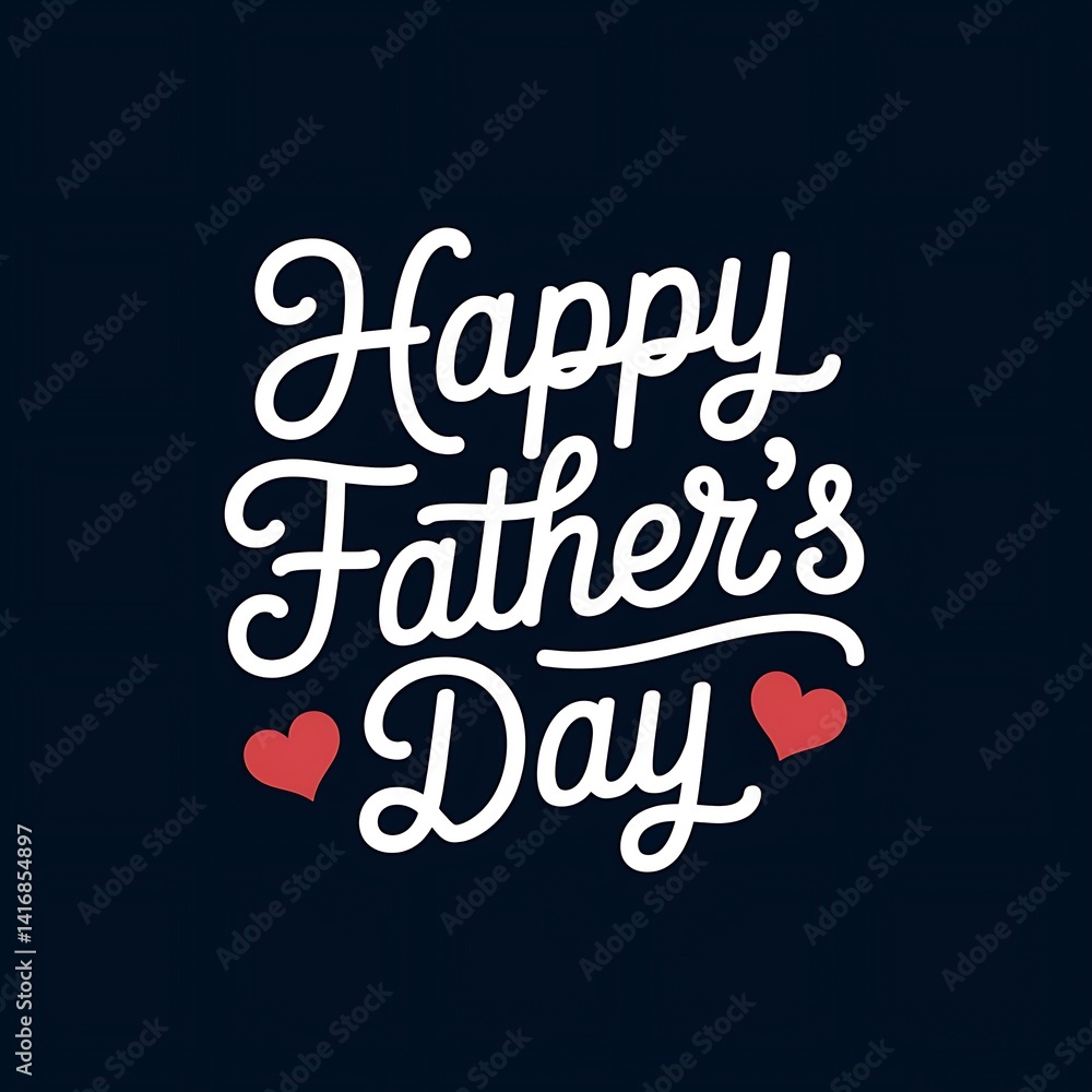 Happy Father’s Day script typography with red hearts on dark background, perfect for greeting cards, posters, celebration banners, digital gifts, and holiday season stock illustrations Happy Father’s Day script typography with red hearts on dark background, perfect for greeting cards, posters, celebration banners, digital gifts, and holiday season stock illustrations