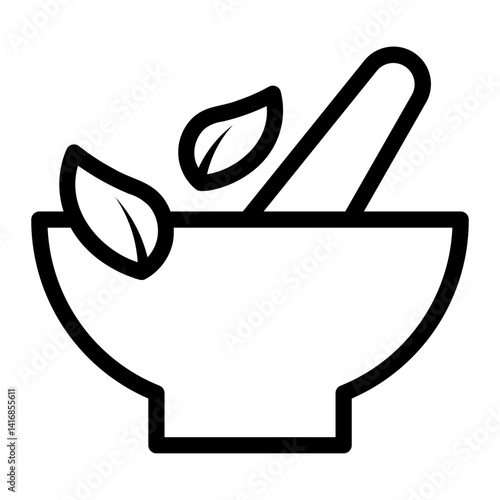 mortar and pestle Line Icon