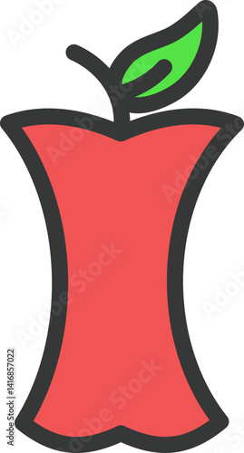 Apple Waste Filled Line Icon