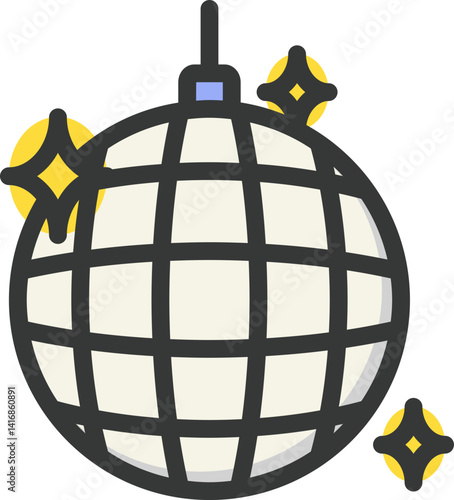 Disco Ball Filled Line Icon