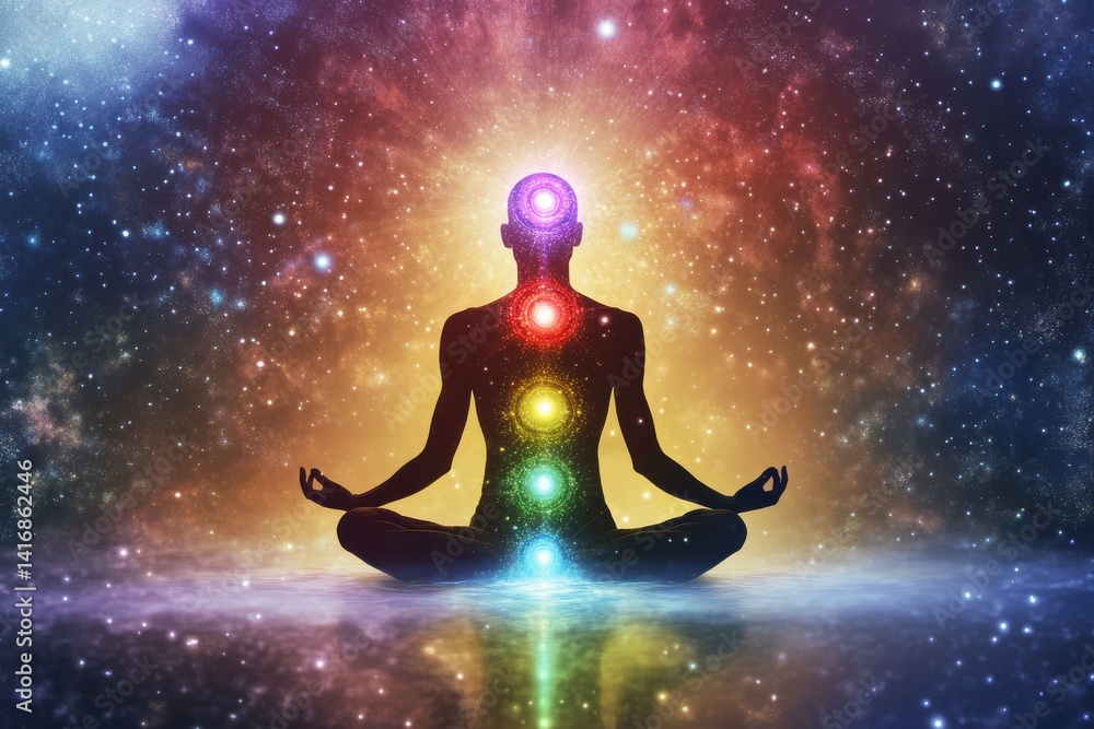 Through meditation, chakras align and the astral body awakens, guiding a path to higher consciousness Through meditation, chakras align and the astral body awakens, guiding a path to higher consciousness