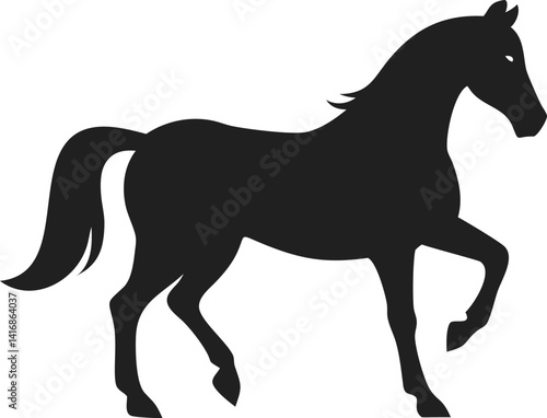 Dynamic Horse Silhouette: Graceful Equine Icon
