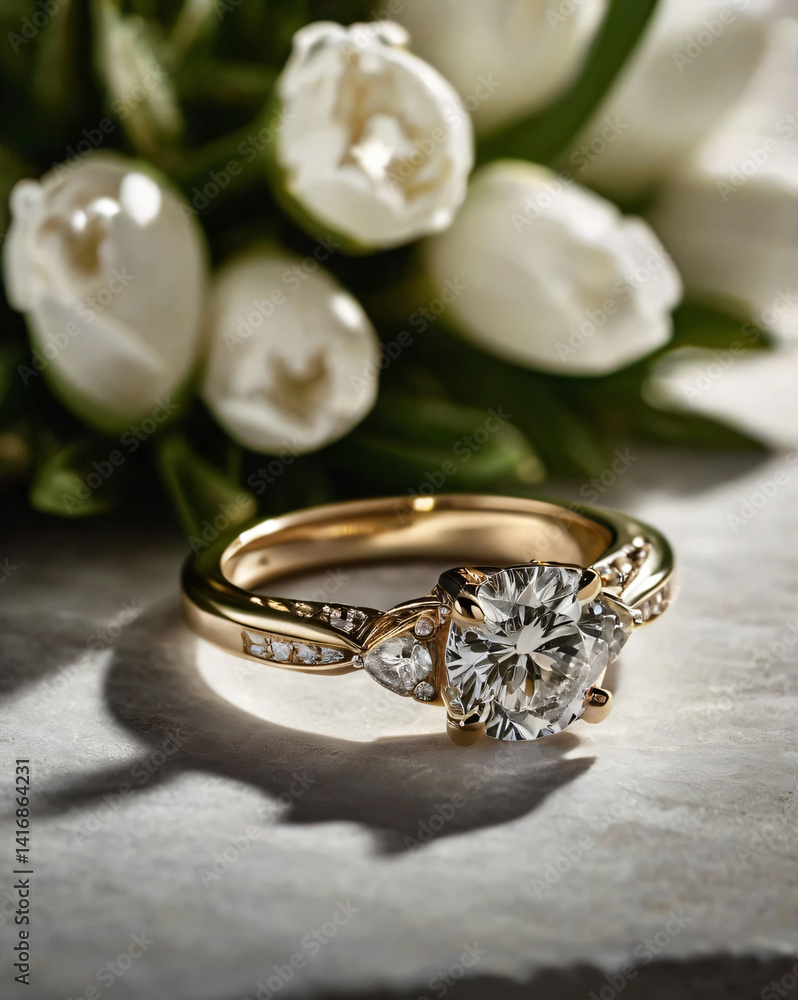 Wedding ring with a diamond that catches the light Wedding ring with a diamond that catches the light