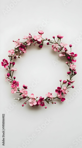 Pink Floral Wreath Greeting
