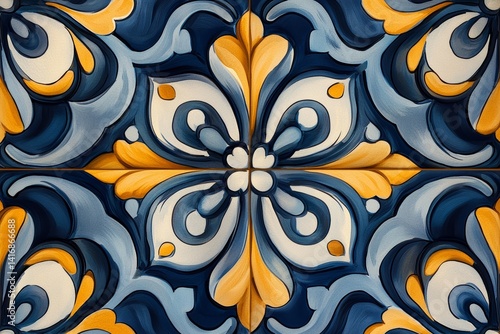 traditional Italian ceramic tile ornament