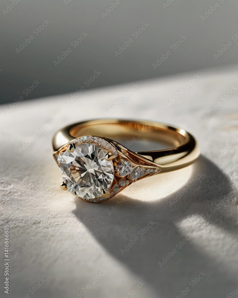 Wedding ring with a diamond that catches the light Wedding ring with a diamond that catches the light