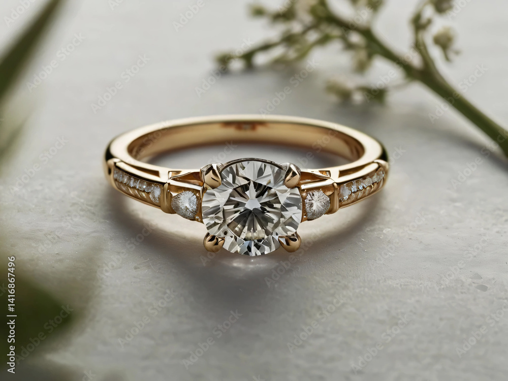 Wedding ring with a diamond that catches the light Wedding ring with a diamond that catches the light