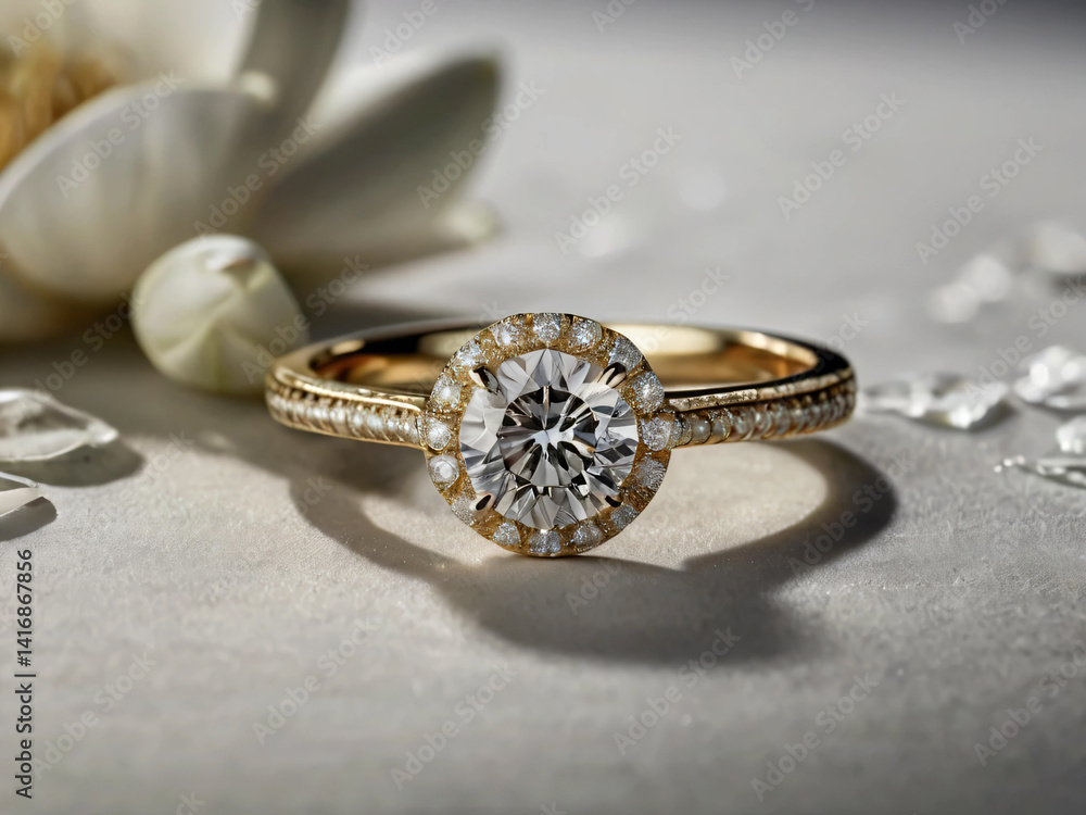 Wedding ring with a diamond that catches the light Wedding ring with a diamond that catches the light
