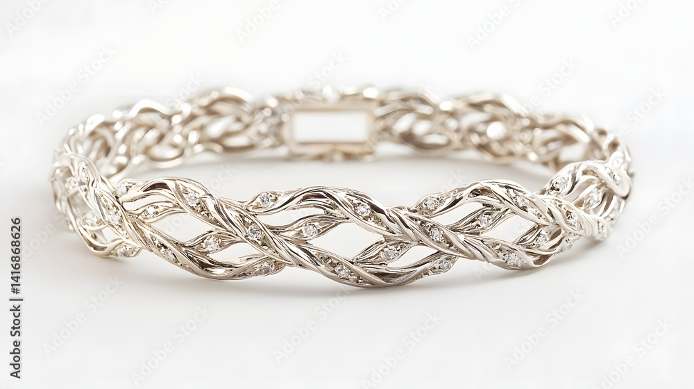 Elegant Silver Twisted Bracelet with Gems for Fashion Lovers Elegant Silver Twisted Bracelet with Gems for Fashion Lovers