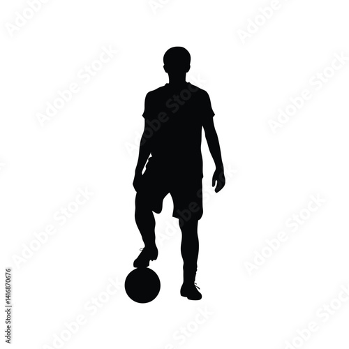 Football Player Preparing to Kick Silhouette